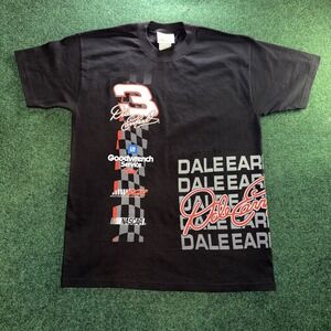 Vintage Dale Earnhardt Shirt Mens Medium Black NASCAR Competitors View 90s Tee